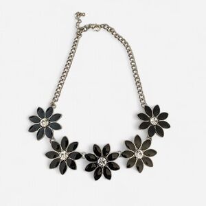 Black floral necklace